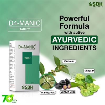 Shree Dhanwantri Herbals D4-Manic Tablet 60's - Diabetes Care (Ayush)