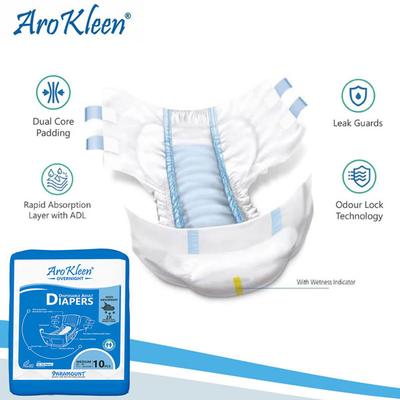 AroKleen Overnight Disposable Adult Diapers (M) (71.1 cm - 101.6 cm) 10's - Adult Diapers & Pads