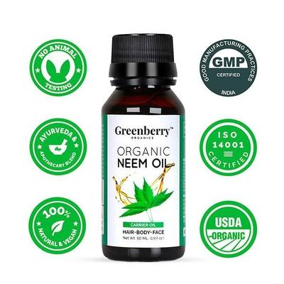 Greenberry Organics Organic Neem Oil 50 ml - Essential Oils