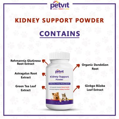Petvit Kidney Support Powder- All Breeds of Dogs & Cats 100 gm - Petfood
