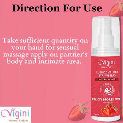 Vigini Lubricant Lube Water Based Gel - Strawberry 50 ml - Flavoured Lubes