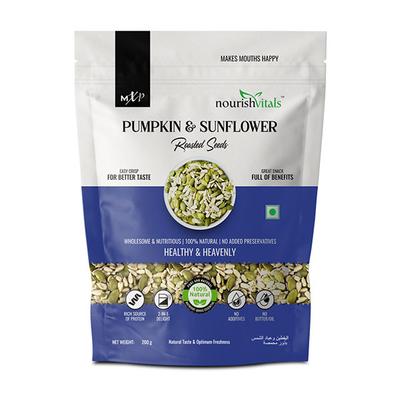 NourishVitals Pumpkin & Sunflower Roasted Seeds 200 gm - Nutritional Bars