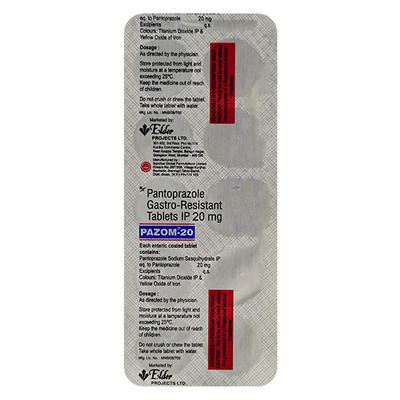 Pazom 20mg Tablet 10'S - Ulcer/Reflux/Flatulence-Aaa