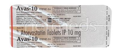 Avas 10mg Tablet 10'S - High Cholesterol-Dys