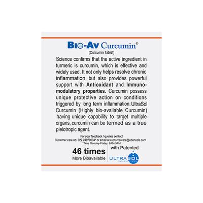 Bio-Av Curcumin 250 mg Veg Tablet 30's - Herbal Dietary Supplement