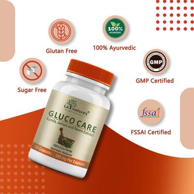 La nature's Gluco Care 500 mg Capsule 60's - Diabetes Care (Ayush)