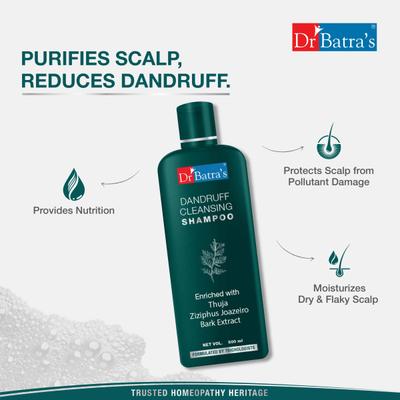 Dr Batra's Dandruff Cleansing Shampoo 500 ml + Hair Vitalizing Serum 125 ml + Conditioner 100 ml - Hair Treatment