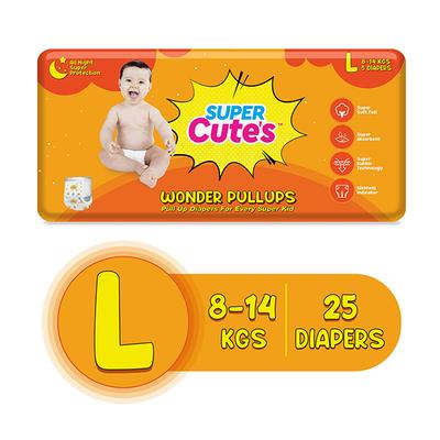 Super Cute's Wonder Pullups Diaper - (L) (8 - 14 kg) (Pack of 5 x 5's) - Diapers & Wipes