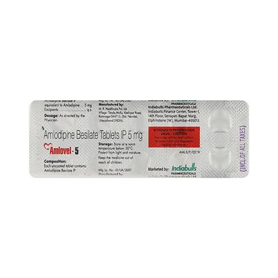 AMLOVEL 5mg Tablet 10's - Hypertension-Cal