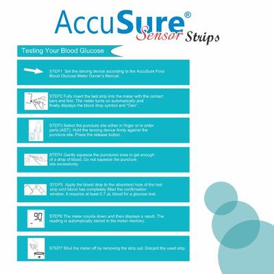 AccuSure Sensor Gluco Test Strip 50's - Blood Glucose Monitors/Test Strips