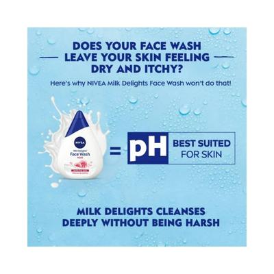 NIVEA MILK DELIGHT FACEWASH ROSE SENSITIVE SKIN 100 ml - Face Wash & Cleansers