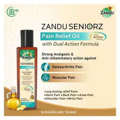 Zandu Seniorz Dual Action Pain Relief Oil 200 ml - Pain Relief (Ayush)