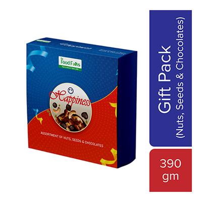 The Food Folks Happiness Gift Pack (Nuts, Seeds & Chocolate) 390 gm - Nutritional Bars