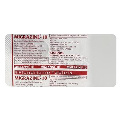 Migrazine 10mg Tablet 10'S - Migraine