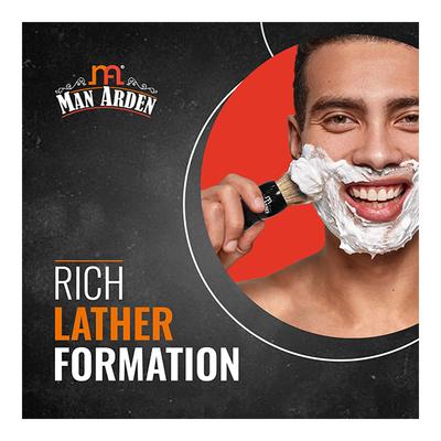 Man Arden Elegant Black Shaving Brush + Refreshing Neem Shaving Cream 200 gm - Shaving Brushes