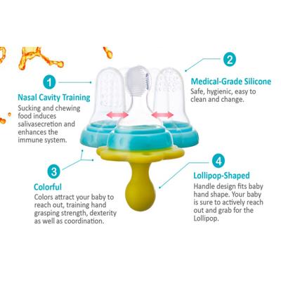 Farlin Grip N Bite Lollipops Baby Oral Set - Green 1's - Pacifiers & Teethers