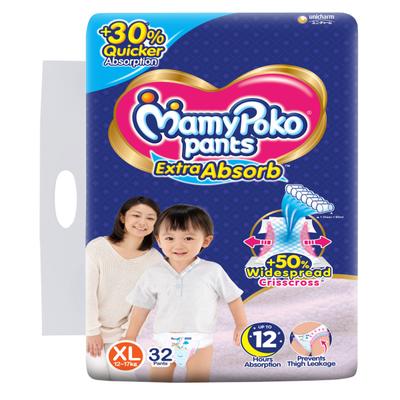 MamyPoko Pants Extra Absorb Diapers (XL) 32's - Diapers & Wipes