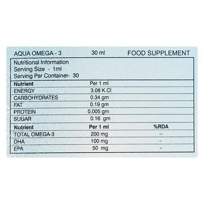 AquaOmega - EPA and DHA Drops 30 ml - Omega Fish Oil Fatty Acids