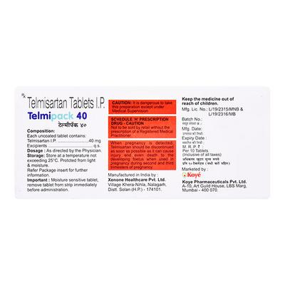 TELMIPACK 40 Tablet 30's - Hypertension-Ang