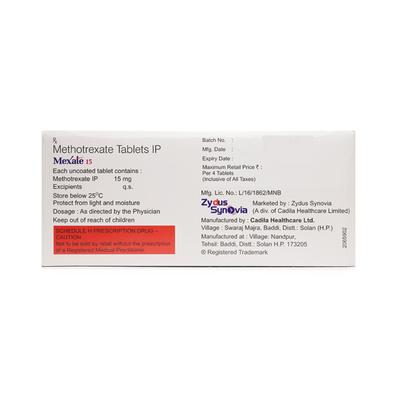 Mexate 15mg Tablet 4'S - Cancer Oncology-Cyt