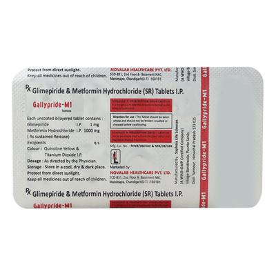 GALLYPRIDE M 1 Tablet 10's - Diabetes-Ant