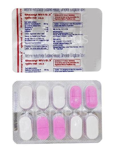 Glucoryl MV 1/0.3mg Tablet 10'S - Diabetes-Ant