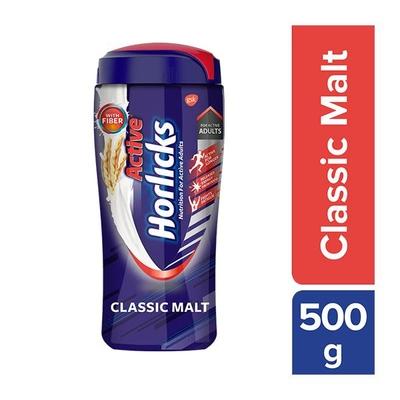 Horlicks Active Powder - Classic Malt Flavour 500 gm (Pet Jar) - Kids Nutrition