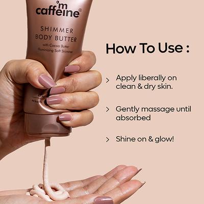 Mcaffeine Shimmer Body Butter with Cocoa Butter for Shimmery and Glowing Skin Limited Edition 150 gm - Body Butter