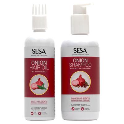 Sesa Onion Hair Growth Kit (Sesa Onion Oil 200 ml + Sesa Onion Shampoo 300 ml) - Personal Care (Ayush)