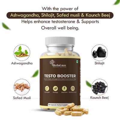 Herbal Max Testo Booster Capsule 60's - Sexual Care