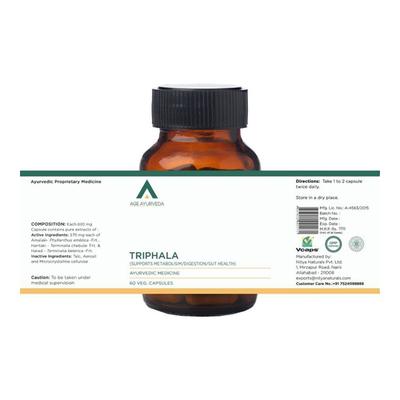 Age Ayurveda Triphala Veg. Capsule (Pack of 5 x 60's) - Pure Herbs
