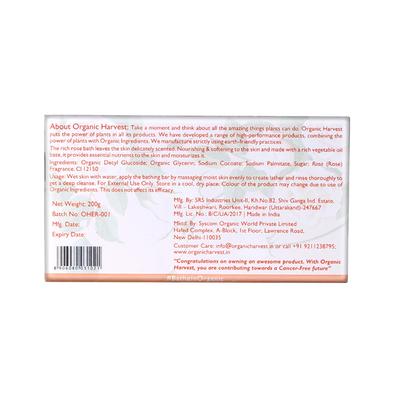 Organic Harvest Bathing Bar - Rose 200 gm - Soaps