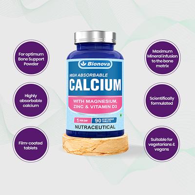Bionova High Absorbable Calcium Tablet 90's - Calcium And Minerals