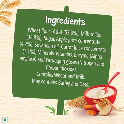 Nestle Cerelac Stage 1 (6 Months+) Powder - Wheat Apple Carrot 300 gm (Refill Pack) - Baby And Infant Supplements