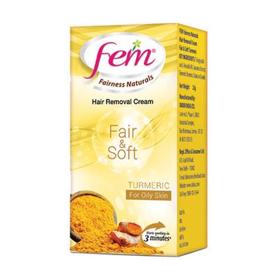 Fem Anti Darkening Hair Removal Cream for Oily Skin - Turmeric 30 gm - Shaving & Hair Removal