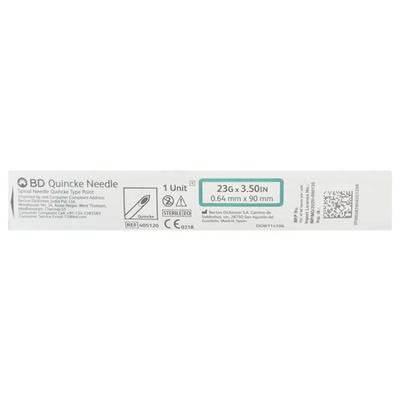 BD Quincke Needle (23G x 3.50 in) (0.64mm x 90mm) 1's - Syringes And Needles