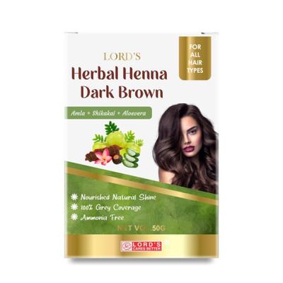 Lord's Herbal Henna - Dark Brown 50 gm - Personal Care(Homeopathy)