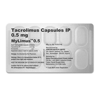 Mylimus 0.5mg Capsule 10'S - Auto Immune Disease-Imm