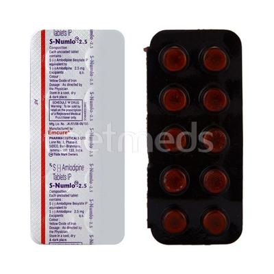 S Numlo 2.5mg Tablet 10'S - Hypertension-Cal