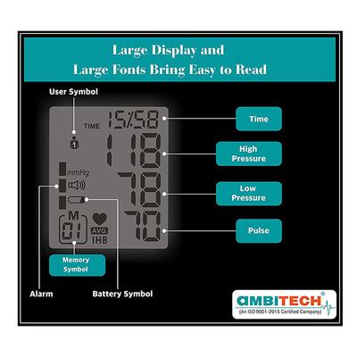 Ambitech Digital Automatic Blood Pressure Monitor With USB Port - Blood Pressure Monitors