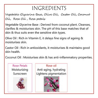 Fuschia Natural Handmade Soap - Rose & Petals 100 gm - Soaps