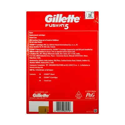 Gillette Fusion 5 Razor + 4 Cartridges with Travel case - Razors & Cartridges