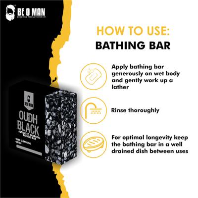 Beoman Bathing Saop - Oudh Black & Activated Charcoal 125 gm - Soaps
