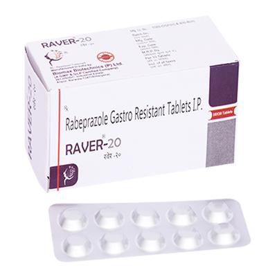 Raver 20mg Tablet 10'S - Ulcer/Reflux/Flatulence-Aaa