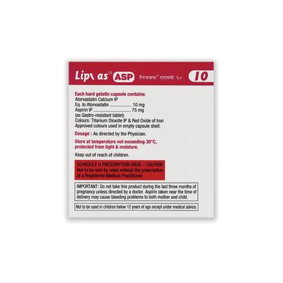 LIPVAS ASP 10 Capsule 10's - Blood Clot-Ant