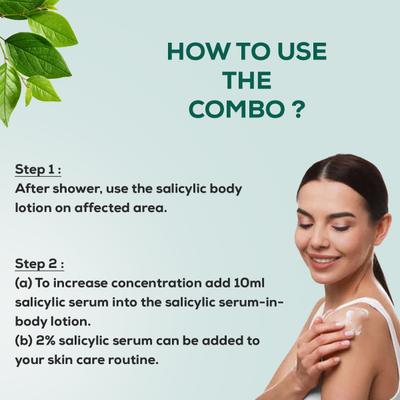 CGG Cosmetics 2% Salicylic Acid Serum In Body Lotion (Pack of 2 x 200 ml) 400 ml - Lotions & Creams