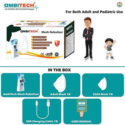 Ambitech Portable Mesh Nebulizer Machine (NC 12) - Nebulizer & Vaporizer