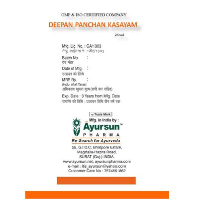 Ayursun Deepan Pachan Kasayam 250 ml - Digestive Care