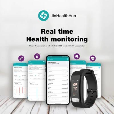 Jio J2 Smartband - Black (1.05-HWD0B0B) - Health Monitors And Equipment