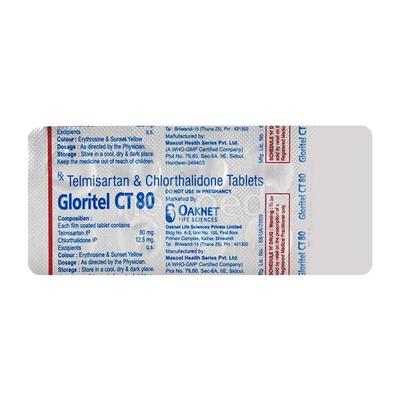 Gloritel CT 80/12.5mg Tablet 10'S - Hypertension-Ang